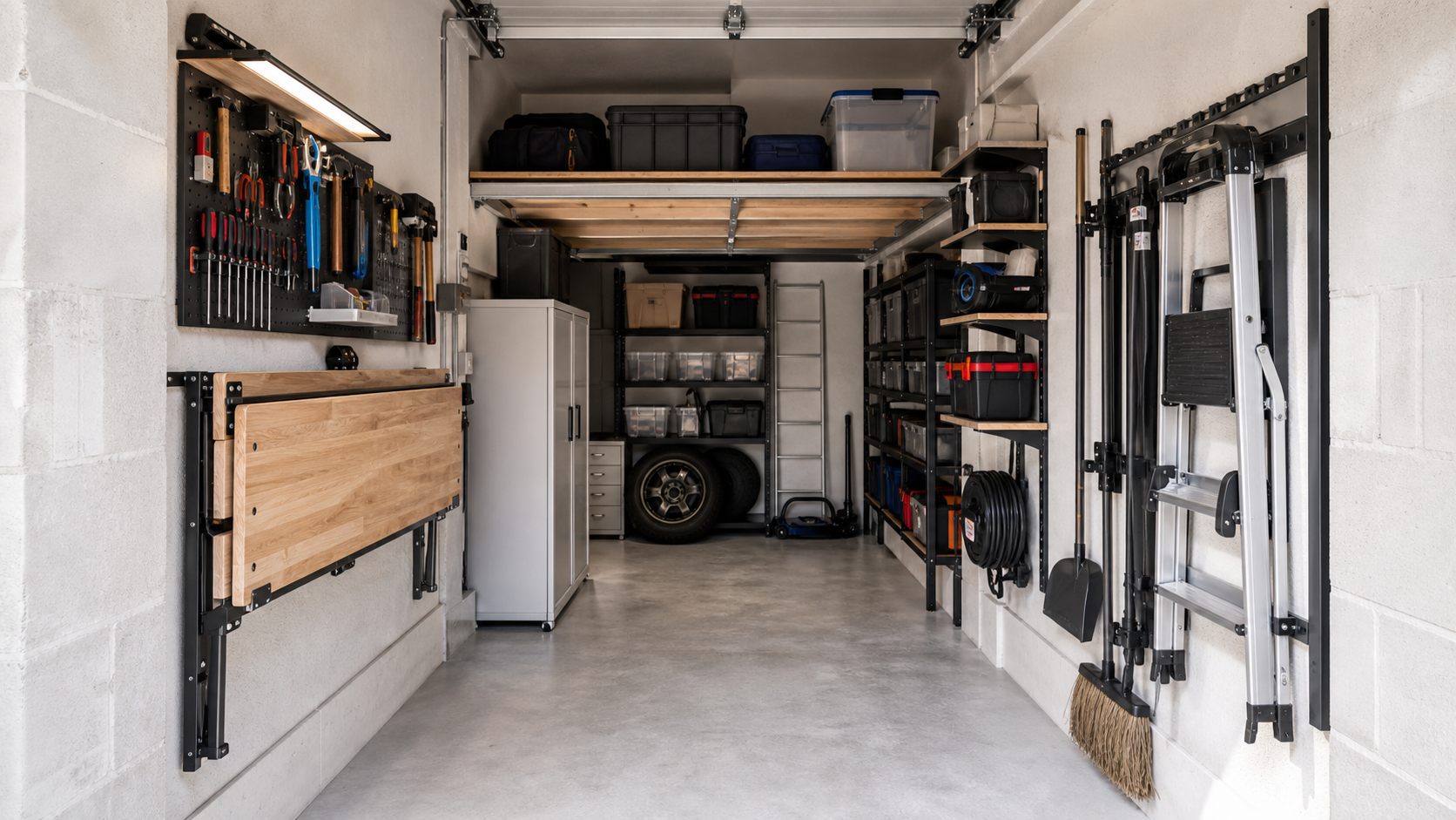 Kleine garagebox inrichten: benut iedere meter